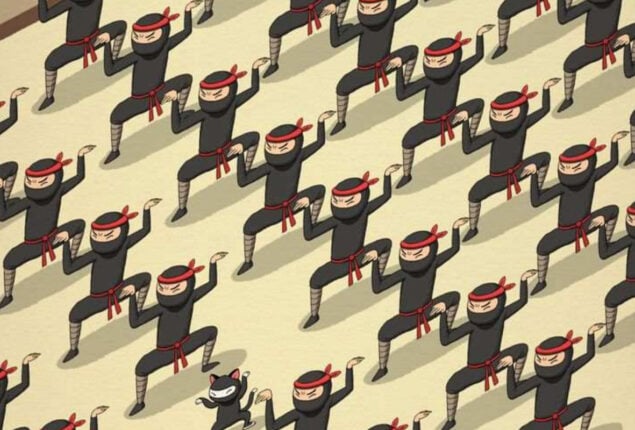 Optical Illusion: Only 5% can spot the cat hidden among Ninjas in 7 secs!