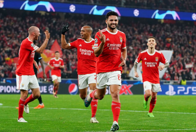 Benfica beat Brugge to go to the Champions League quarterfinals