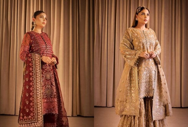 Hadiqa Kiani looks stunning in embellished outfits 