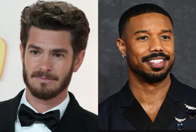 Michael B Jordan cheers for Andrew Garfield at Oscars