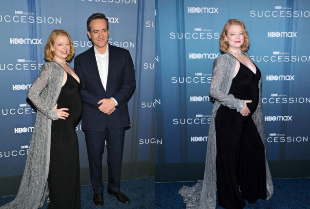 Sarah Snook announces her pregnancy at Succession premiere