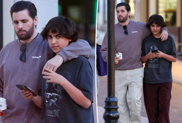 Mason Disick appears to be as tall as his father Scott Disick