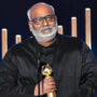 MM Keeravani sings and plays the piano at a Los Angeles