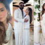 Iqra Aziz shines like a bright star in white saree