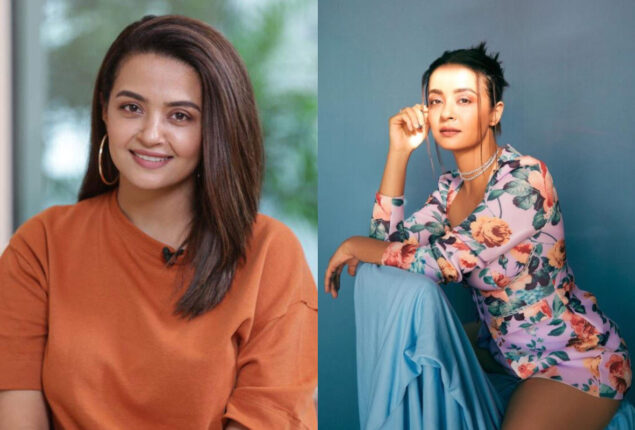 Surveen Chawla Looks Stunning In Purple Floral Printed Corset Suit