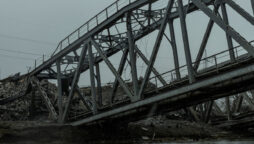 At Bakhmut, Ukrainian forces destroy a railway bridge
