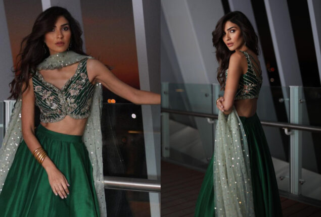 Kiran Malik Delights in an Elegant Green Lehenga Choli