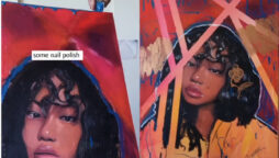 Painting using cosmetics