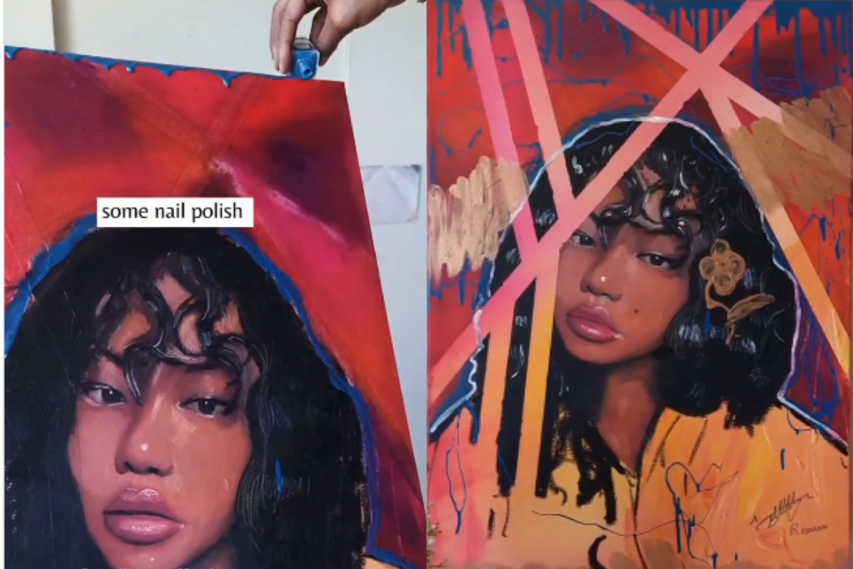 Painting using cosmetics
