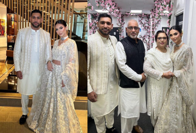 Amir Khan & Faryal Makhdoom look super adorable at a wedding