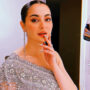 Hania Aamir Looks Gorgeous in a Shiny Deep Neck Saree