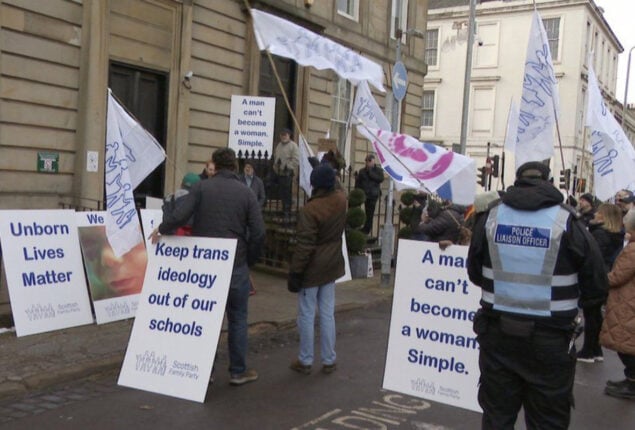 Many people joins sexual health clinic counter protest in Glasgow