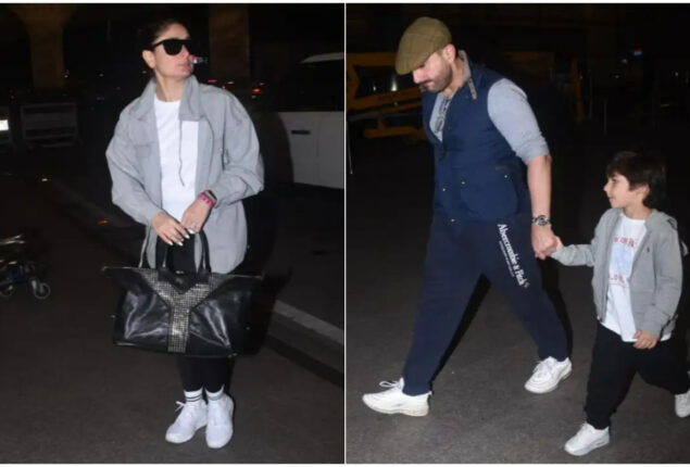 Kareena Kapoor-Saif Ali Khan were spotted at the Mumbai airport 