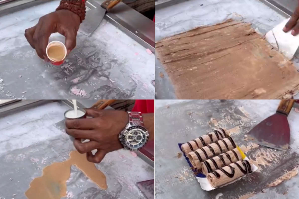 Ice cream roll with chai