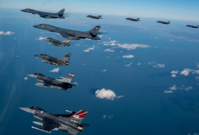 American B-1B strategic bombers are conducting drills with South Korea