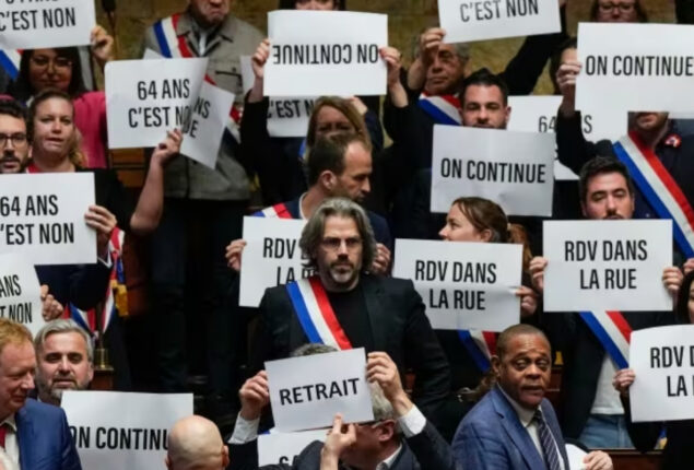 Macron’s government survives no-confidence vote on pension reform