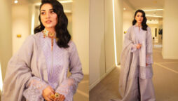 Sarah Khan looks drop dead gorgeous in lilac traditional outfit