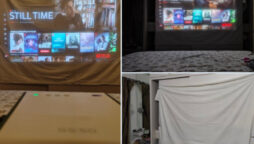 bedsheet into projector screen