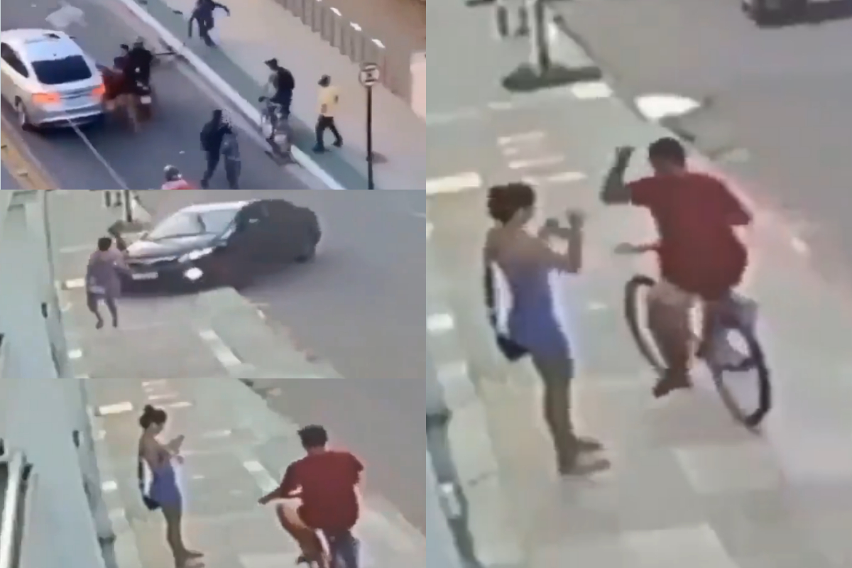 Biker steals woman phone