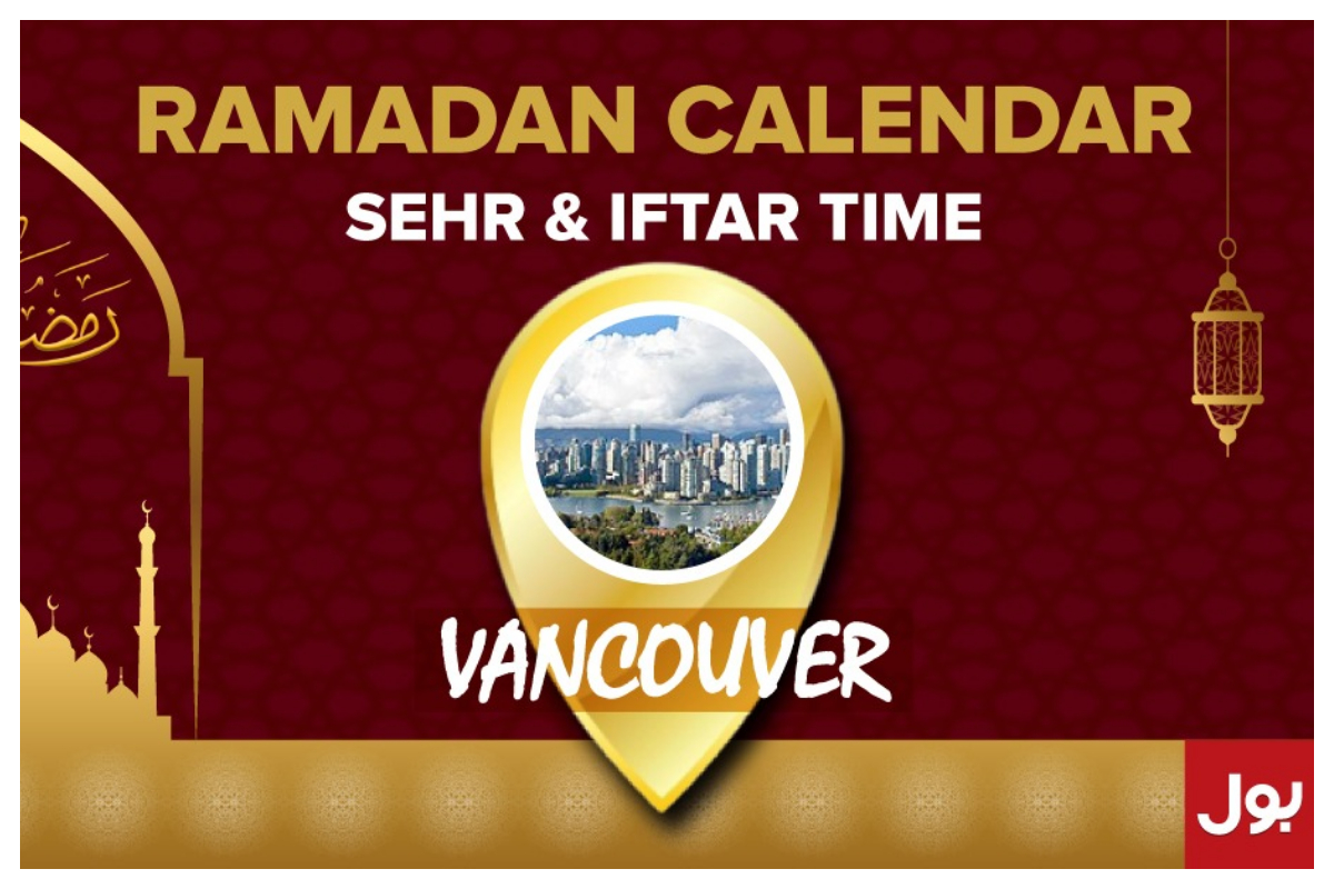 Ramadan Calendar Vancouver 2023