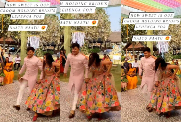 Groom set dancing stage on fire with dancing on song “Naatu Naatu”