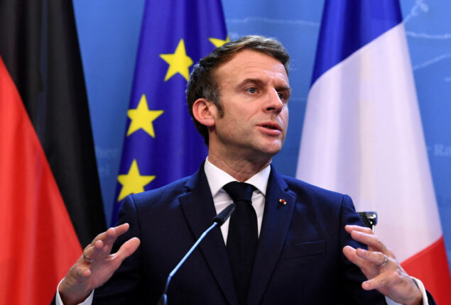 Emmanuel Macron attends EU summit in Brussels