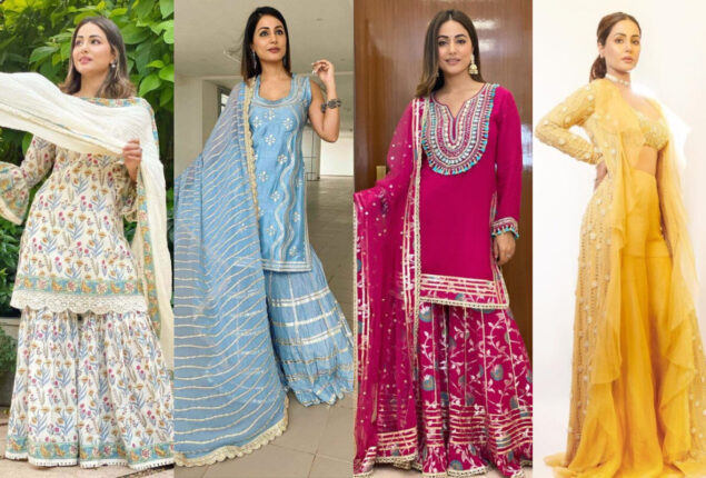 Hina Khan teaches how to accent the sharara