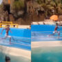 Viral: Man runs down a waterslide in an amusement park