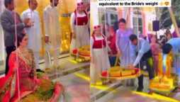 Watch Video: Pakistani bride measured against gold in a misogynist
