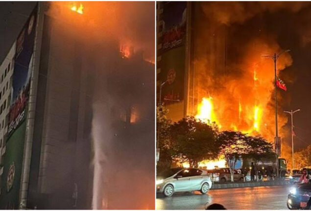 Police probes fire incident at high-rise building in Karachi