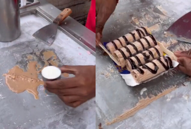 Ice Cream Roll with Chai and Chocolate