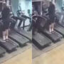 Watch: Man is on treadmill in gym and the front wall collapses