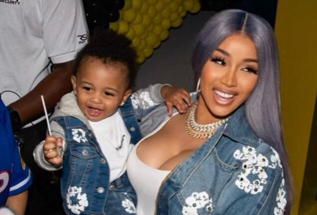 Cardi B says she loves her face tattoo of son Wave’s name