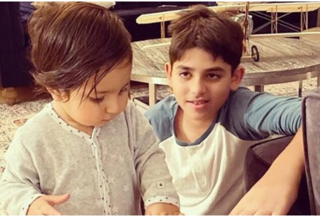 Taimur Ali Khan is adorable as he hugs Karisma Kapoor’s youngster in an old photo