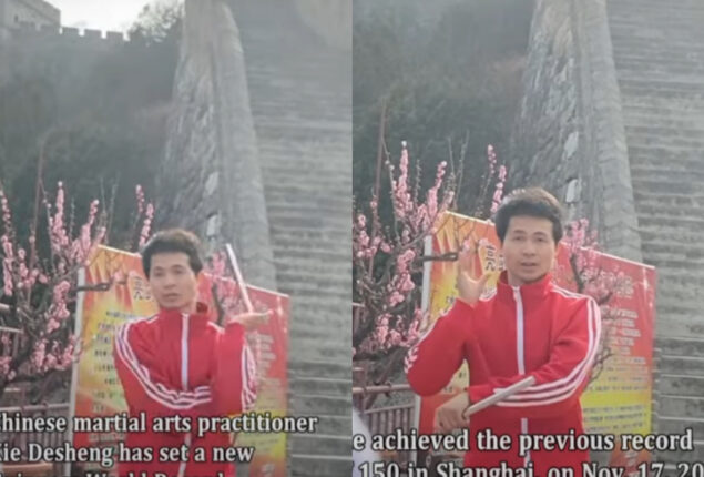 Chinese martial artist shatters his own record for the nunchaku