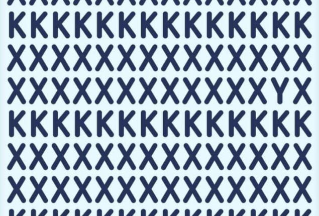 Brain Teaser: Spot the Hidden Letter Among Xs and Ks in picture