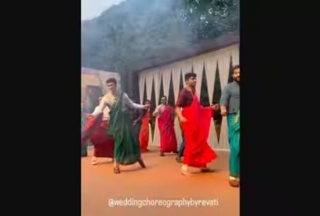 Boys dance to ‘Desi Girl’ at friend’s wedding in saree goes viral