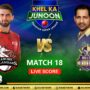 PSL 8 Live Score Update | Lahore Qalandars vs Quetta Gladiators Live Score | LQ vs QG Match 18