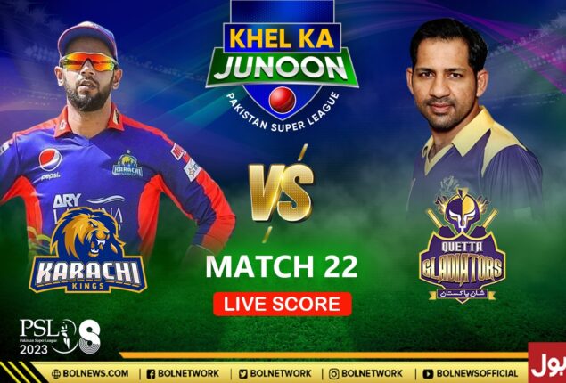 PSL 8 Live Score Update | Quetta Gladiators vs Karachi Kings Live Score | QG vs KK Match 22