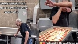 US Restaurant Employees Surprise Elderly Colleague