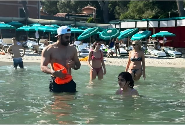 Ranbir Kapoor’s Poolside Bonding with Niece Samara in Italy