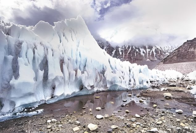 Glacier with White Sheets