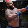 Derrick Lewis celebrates in unusual way after victory by TKO at UFC 291