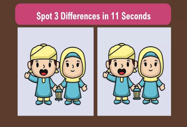 Spot the difference: Spot three differences between the two couple pictures 11 seconds
