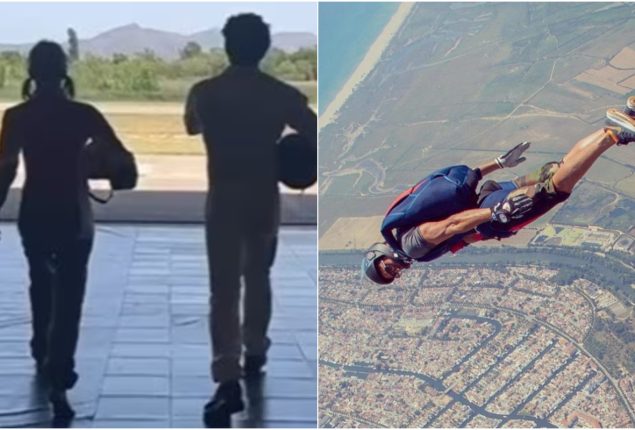 Farhan Akhtar misses ZNMD co-stars Hrithik Roshan and Abhay Deol while skydiving in Spain