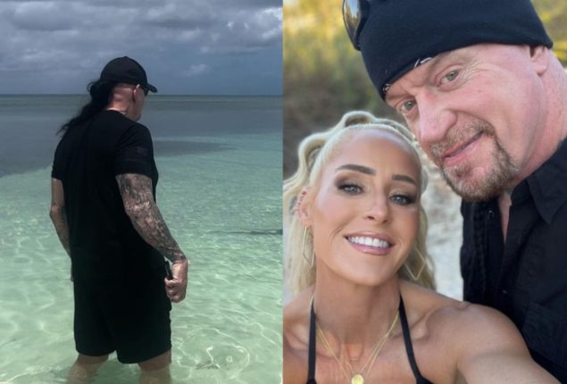 Undertaker’s Wife Posts Video of Husband Staring Down Shark