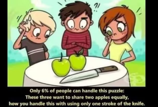 Brain Teaser: Can You Slice Two Apples into Three Equal Parts?