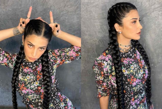 Shruti Haasan Radiates Elegance in a Bohemian Multicolour Mini Dress