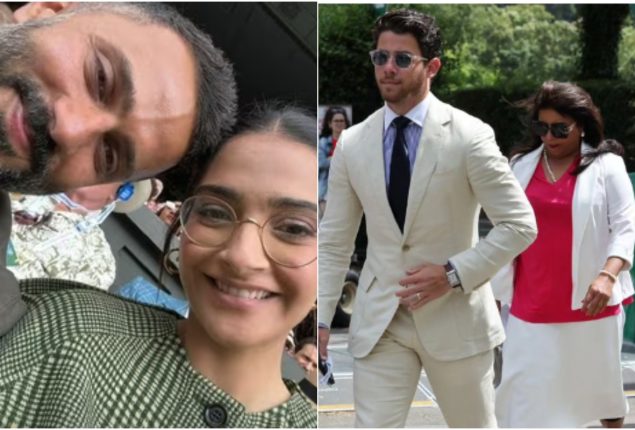 Bollywood stars Sonam Kapoor and Nick Jonas attend Wimbledon