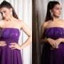 Akshara Singh Looks Gorgeous In Purple Sparkling Gown
